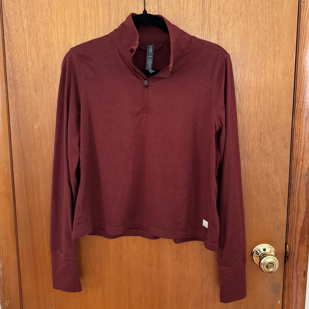 Vuori Crescent 1/4” Zip-Up in Brick Red